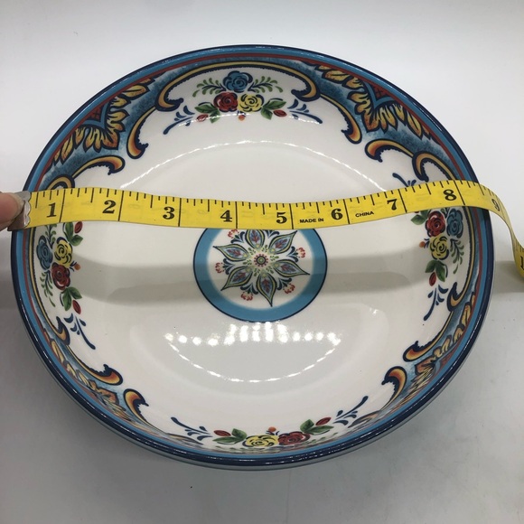 Euro Ceramica Zanzibar 8.5” Pasta Bowl Dinner Floral Roses Ceramic REPLACEMENT - Picture 12 of 12